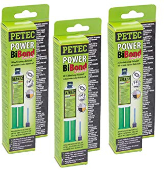 3 x 24 ml Petec Power BiBond 2 componentes adhesivo de alto rendimiento para interior y exterior.