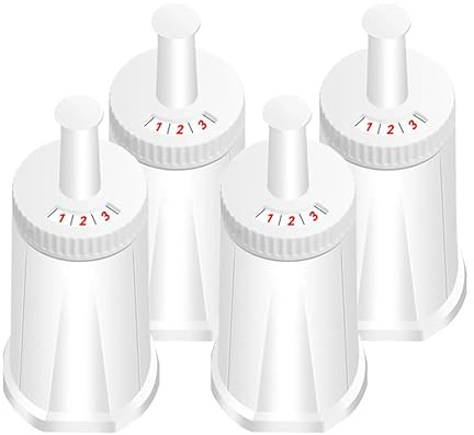 Ouxunus Filter - Replacement Water Filter Compatible with Breville Sage Claro Swiss For Oracle, Barista & Bambino - Compare to Part #BES008WHT0NUC1. Pack of 4（First use without adding coffee powder）
