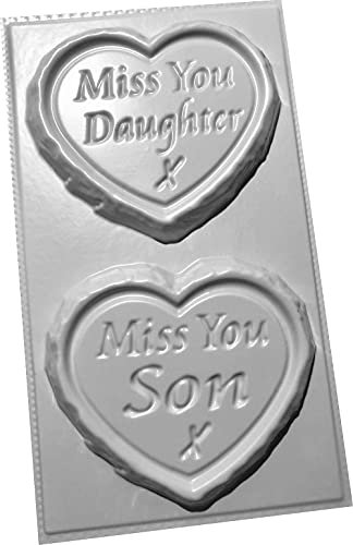 SON DAUGHTER Miss You Small Concrete Moulds Grave Markers Memorial Stones Hearts