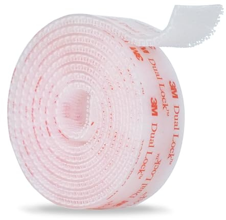 3M Dual Lock SJ3560 25 mm x 1.2 m Transparent 1 Rollen Wiederverschließbares Befestigungsband Ineinandergreifendes Pilzförmiges Stark Hakenverschluss Klebeband für Den Innen Außenbereich