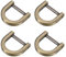 METALLIXITY Hufeisen-D-Ringe (15 mm) 4 Stück, einschraubbare U-förmige Schnallen, Bügel – für Autoschlüssel, Schlüsselanhänger, Taschen, Lederhandwerk, bronzefarben