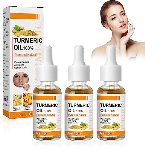 Horuili® Sérum Correcteur de Taches au Curcuma, Sérum Anti-Oxydant au Curcuma Pour Éclaircir La Peau, Huile Faciale au Essentielle de Curcuma, pour Le Visage Hydratant en Profondeur (3 pièces)