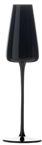INTIRILIFE 2x Copa de champán con diseño moderno en Negro - Capacidad de 220 ml - Copa para cava, Prosecco, apto para lavavajillas, vidrio de cristal, resistente a golpes