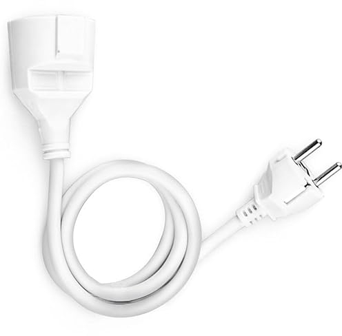 Netzkabel weiß, Flexibles Verlängerungskabel, 4 m, mit Kinderschutz