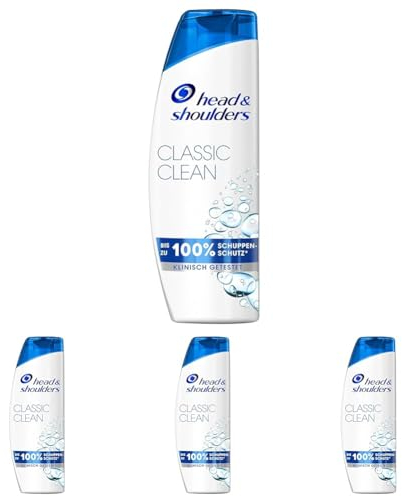 Head & Shoulders Classic Clean Anti-Schuppen-Shampoo, Bis Zu 100% Schuppenschutz Für Haare Und Kopfhaut, Klinisch Bestätigt, Dermatologisch Getestet, 300ml (Packung mit 4)