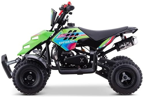 Miniquad Infantil de Gasolina Raptor-R4 49cc (Gasolina Mezcla), Verde, niños de 4 a 10 años