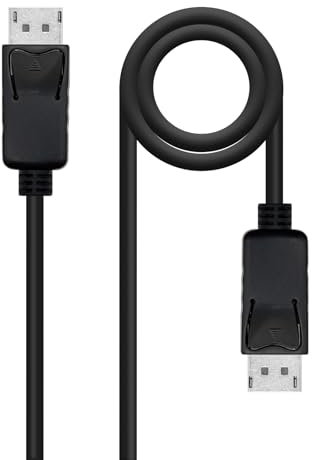 NANOCABLE 10.15.2700 - Cable DisplayPort 1.2 CCS (con conductores de Acero con Recubrimiento de Cobre), Macho-Macho, 4K@144Hz, 21.6 Gbps, 0.5 m, Negro