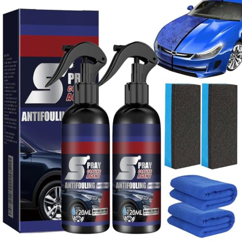 3 In 1 High Protection Quick Car Coating Spray, Ceramic Car Coating Spray, Car Ceramic Coating Agent, Car Polish Quick Coat, Car Wax Polish Spray for Cars (2025 Neu/Pack 2 - Try-It)