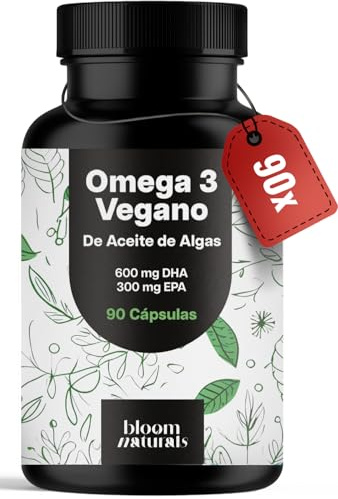 Omega 3 Kapseln Hochdosiert Vegan - 90 Kapseln - 2000mg Algenöl - 600 mg DHA & 300 mg EPA - Vegan & Produziert in Deutschland - Laborgeprüft - Verpackung kann variieren