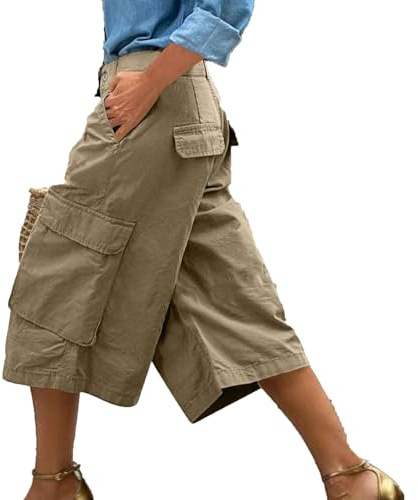 Pantalon de travail couleur unie confortable décontracté trois poches sept quarts pantalon de jogging pour femme