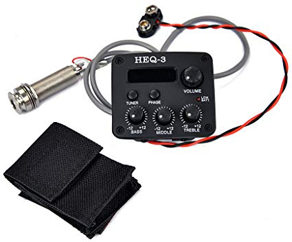 Alnicov Pickup per chitarra Modalità di sintonizzazione manuale automatica EQ Tuner Preamplificatore per chitarra Equalizzatore
