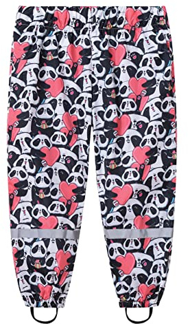 Happy Cherry - Pantalon de pluie imperméable pour enfant - Coupe-vent - Pour fille, garçon, printemps, été, automne, hiver - Pantalon de sport avec bandes réfléchissantes, Panda noir., 2-3 ans