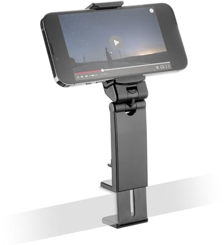 cellularline | Travel Holder | Supporto smartphone compatto da viaggio universale - Aggancio a pinza - Dotato di doppio snodo con rotazione a 360° - Nero