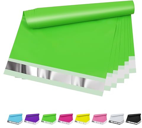Vapulcio Poly Mailers 10 x 13 Inch, 100 Count, Green 2.4 Mil Self-Seal Bags