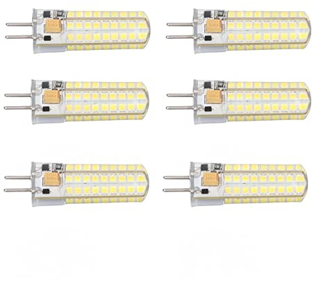 YWBL-WH GY6.35 LED-Glühbirne, 6 Stück GY6.35 LED-Leuchtmittel 72 LEDs Maisglühbirnen 7W AC DC12V 700lm für Pendelleuchten Deckenleuchten LED-Leuchtmittel (Weißes Licht)