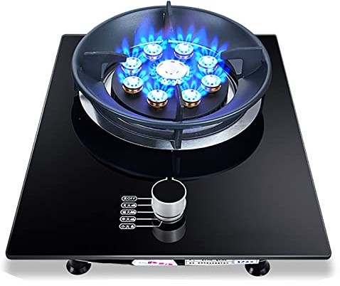Estufa de gas portátil - 7.0KW Anillo de quemador Wok individual Cocina de gas para interiores y exteriores Placa de cocina de gas LPG NG - Cerradura de seguridad, diseño compacto y práctico [Cl