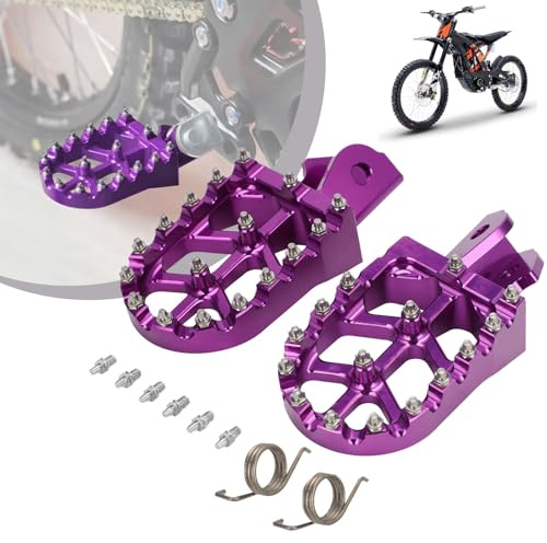 Dirt Bike Footrest, Motorcycle Footrest CNC Aluminum Alloy Purple | med fjädrar för Surron Light Bee S/X X160 X260 Talaria Sting MX3/R MX4 X3/CRF150F 230F 03-19/E Ride Pro S SS 2.0 3.0