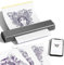 COLORWING M08F Impresora de Tatuaje Térmica Inalámbrica con 10 Papeles de Transferencia,Kit de Impresora de Tatuaje Bluetooth para Tatuadores,Compatible con Smartphone y PC