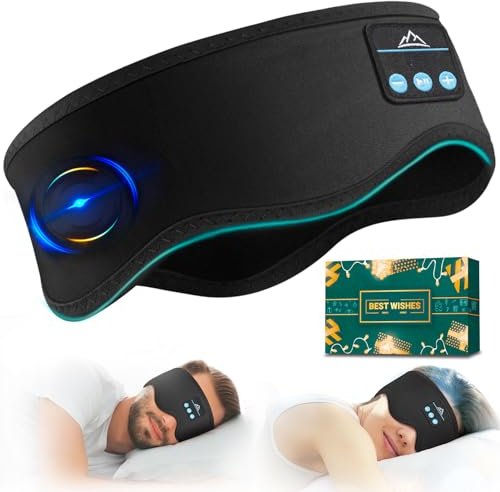 Sleep Headphones Headband Birthday Gifts, Bluetooth Headband Headphones Sleep Mask Headphones Running Music Gadgets for Men, Stocking Fillers for Men Womens Gifts for Her Him Women Mum Ladies Gift