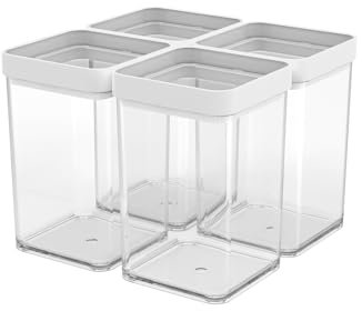 Rotho Fera Set Vorratsdosen 1l 4 tlg. FERA, Kunststoff (PP) BPA-frei, transparent, (20.8 x 20.8 x 17.3 cm)