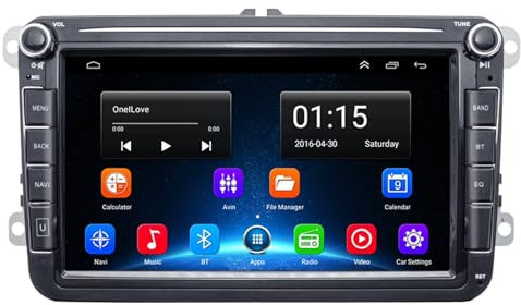 Pizgear 2din HD 8inch Car Radio Android Car Video Player GPS WIFI Bluetooth Navigation, for VOLKSWAGEN, for Passat, for Skoda Car Stereo Car Multimedia Interface(2 32G RDS)