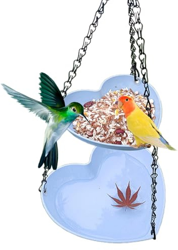 weiting Mangeoire et Bain pour Oiseaux - Combiné Distributeur et Baignoire pour Oiseaux Sauvages | Plateau Résistant aux Intempéries pour Jardin Balcon Terrasse Observation des Oiseaux