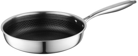 FLORINA Padella in acciaio inox ARISTO | 28 centimetri | Struttura a 3 strati | Rivestimento antiaderente con effetto nido d'ape | Da forno | Impugnatura ergonomica | Per tutti i tipi di stufe