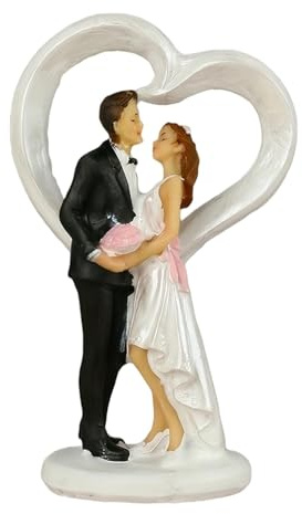 Colcolo Figurine de gâteau de mariage, sculpture d'amoureux, cadeau en résine, statue de couple, marié, mariée, pour chambre, armoire, bureau,
