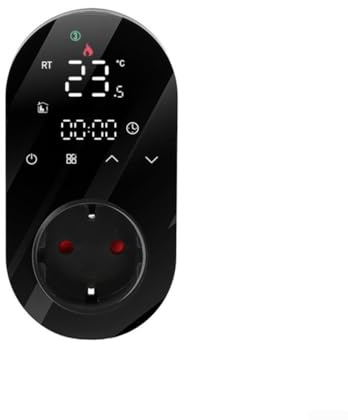 Enchufe de termostato inteligente programable WiFi con pantalla táctil y sonda de temperatura, modos de calefacción y refrigeración para calefacción eléctrica de piso, áticos, enfriadores de pantanos