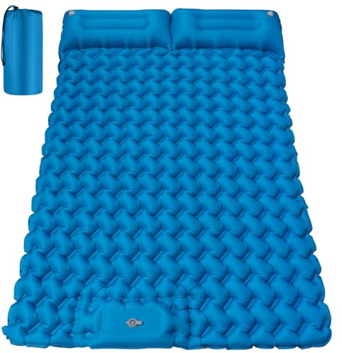 FORRINX Materassino da campeggio autogonfiante 2 persone 200x130CM ultraleggero Materasso doppio impermeabile per esterni, escursioni, tenda, spiaggia