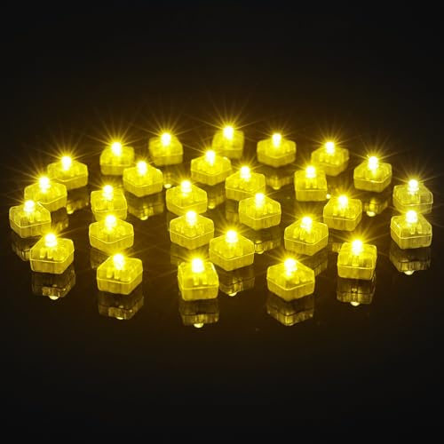 AUAUY LED-ballonger, 30 st mini LED-ljus lysande bollar, fyrkantiga LED-ballongljus varmvitt juldekoration för papperslykta, jul, bröllop, födelsedag, festdekoration