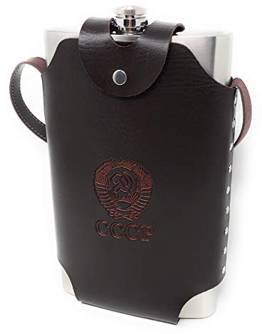 XL Edelstahl Flachmann, 64oz 1900 ml I inkl. Schutztasche I Geeignet zum Tragen von Alkohol