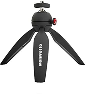 Manfrotto MTPIXIMII-B, PIXI Mini-Stativ mit Handgriff für kompakte Systemkameras, DSLRs, Spiegellos, Video, Hergestellt in Italien, aus Technopolymer und Aluminium, Schwarz