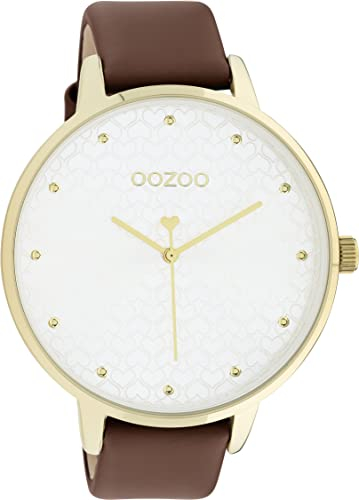 Oozoo Timepieces Damen Uhr - Armbanduhr Damen mit 18mm breites Lederarmband | Hochwertige Uhr für Frauen - Edle Analog Damenuhr in rund C11038