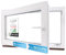 Kellerfenster Kunststofffenster weiß, BxH: 70 x 50 cm / 700 x 500 mm 3-fach Verglasung (32 mm) Dreh-Kipp inkl. Pilzkopfverriegelung, DIN Links (Griff Rechts), 60 mm Profil