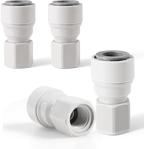 Dbgogo Corny Keg Ball Lock Quick Disconnect Push to Connect Fittings, Plastic Straight 3/8 OD Tube to 7/16 Thread Quick Disconnect Air Hose Fittings Durable Co2 Regulator Corny Keg Connectors