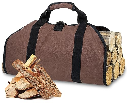 Panier à bois de chauffage extra large - Sac de transport - Panier pour bois de cheminée, panier à bois de chauffage - Panier en feutre - Sac de transport pour bûches de chauffage