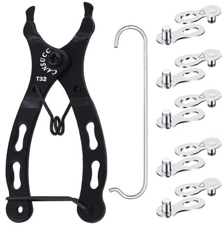 Teocpai Outil Derive Chaîne Pince à Maillons pour Vélo avec Crochet Chaîne 5 Paires Lien Manquant pour Bicyclette Idéal pour Les Chaînes de 6, 7, 8 Vitesses