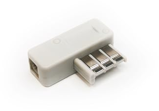 Geemarc Telefonbuchse auf RJ11 – Telefonadapter mit RJ11-Anschluss, geeignet für Frankreich – weiße T-Buchse