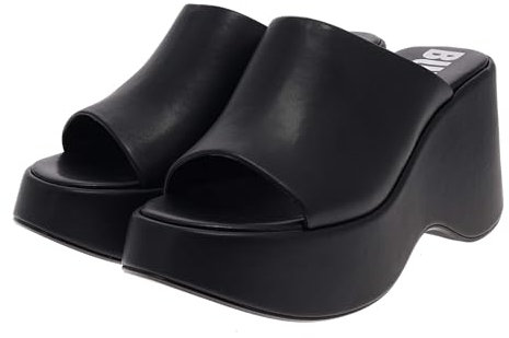 Buffalo Damen Sandale Joy Mule Schwarz Slip-On Plateausandalen 39 EU