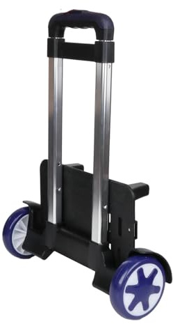 perfk Carro con Mochila, Carrito de Equipaje, Carrito Plegable, portátil, Compacto, Negro, Carrito con Ruedas para Mochila, Cajas, Mochila Escolar para, Hombres