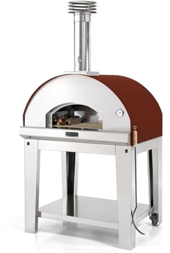 Horno de leña de exterior antifuego, 85,5 x 98 x 196 (alt.) (rojo)