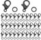 TOAOB - Set di 200 pinze per aragosta, chiusura nera, profondità 12 x 6 mm, anelli di salto aperti 5 mm, in metallo, per fissaggio a bracciale, fermagli, accessori per fai da te, fabbricazione di