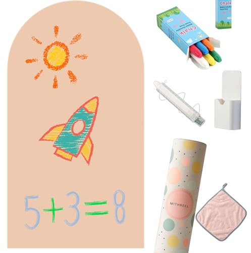 Mithreel Tableau Magnétique Enfant Mural en Forme d'Arche - Aimanté Montessori - Idéal pour Cadeaux Filles et Garçons - Mur (Sable 120 x 60 cm)