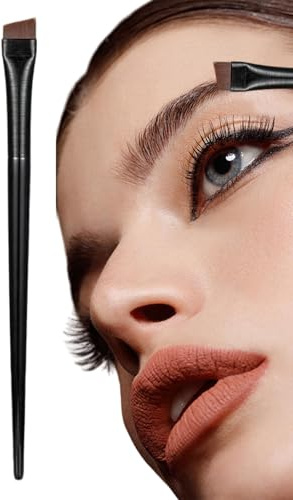 Missmisq Brosse à sourcils, brosse à sourcils, Pinceau eye-liner incliné, Pinceau de maquillage pour les yeux, précision à Angle fin, outil de maquillage à Angle plat incliné Ultra fin pour sourcils