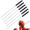 6 Pcs Stainless Steel Fondue Forks Long Heat Resistant Handle Roast Meat Chocolate Dessert Cheese Marshmallows