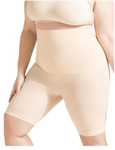 Fajas Reductoras Mujer Pantalones cortos moldeadores de cintura alta antideslizantes for mujer, ropa interior femenina que levanta la cadera de talla grande S-4XL moldeadora de cuerpo(Beige,3XL)