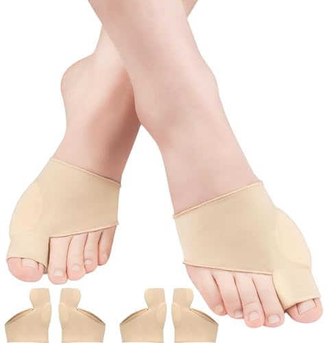 Tutore Alluce Valgo Correttore,Calzini per Alluce Valgo,Tutore per Alluce Valgo- Divaricatore Dita per Correzione, Protezione e Sollievo dal Dolore -Kit per Alluce Valgo e Piedi a Martello (Beige)