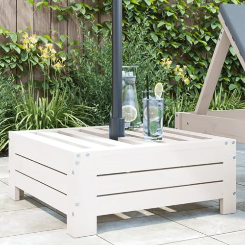 Generico Copertura per Base Ombrellone Bianca in Legno Massello di Pino,Prato e Giardino,Vita all'aperto,Accessori per ombrelloni e Parasole,Basi per ombrelli da esterno-825332