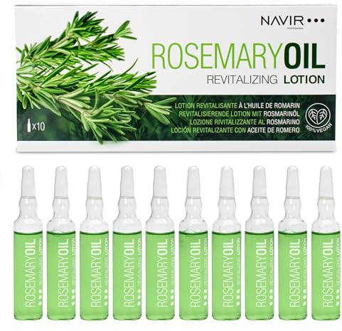 NAVIR Profesional | Fiale anticaduta capelli donna con olio di rosmarino | Lozione per capelli rinforzante con arginina e proteine vegetali | Stimola il cuoio capelluto | 10 fiale x 10 ml